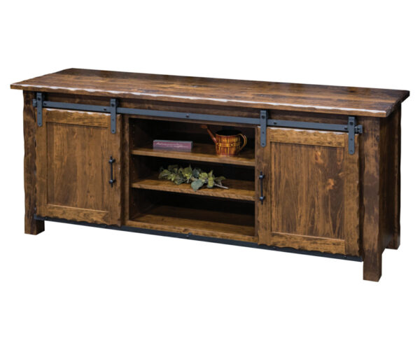 Hand Hewn TV Stand with Sliding Door - 70"