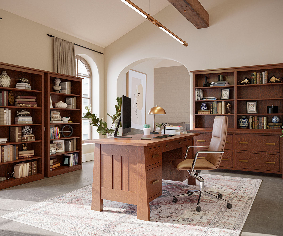 Freemont Mission Lateral File Cabinet With Hutch - Image 2