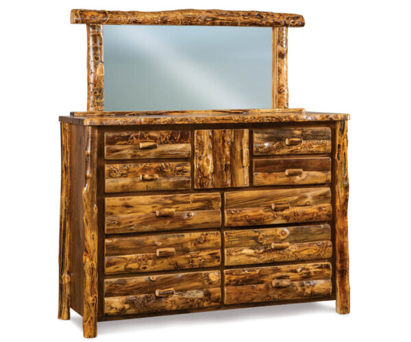 10 Drawer 1 Door Dresser with Mirror - Aspen Walnut