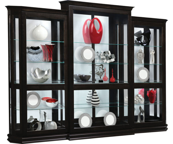 Deluxe Sliding Door Curio 3 Piece Set