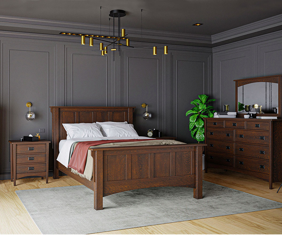 Arts & Crafts 1 Drawer Nightstand With Doors - Image 5